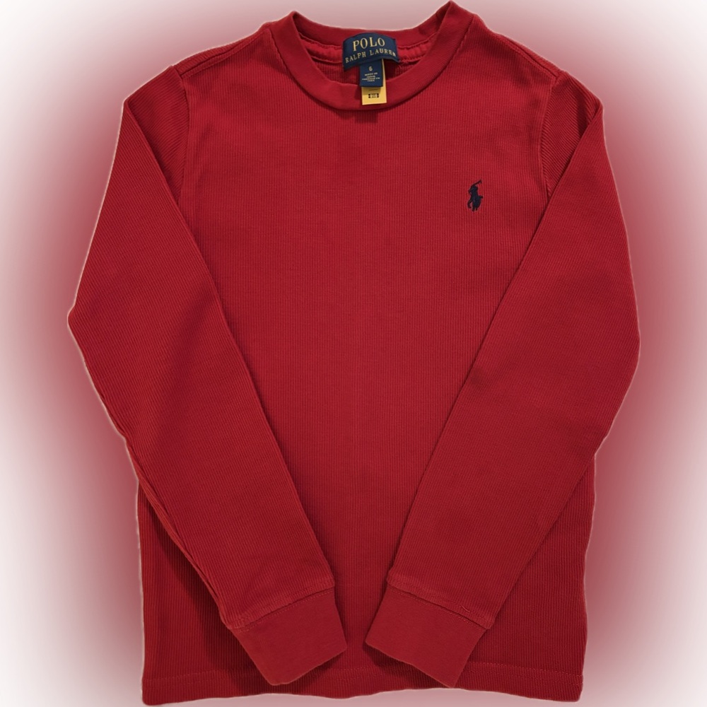 🐎 Boys Ralph Lauren Red Crewneck with Logo